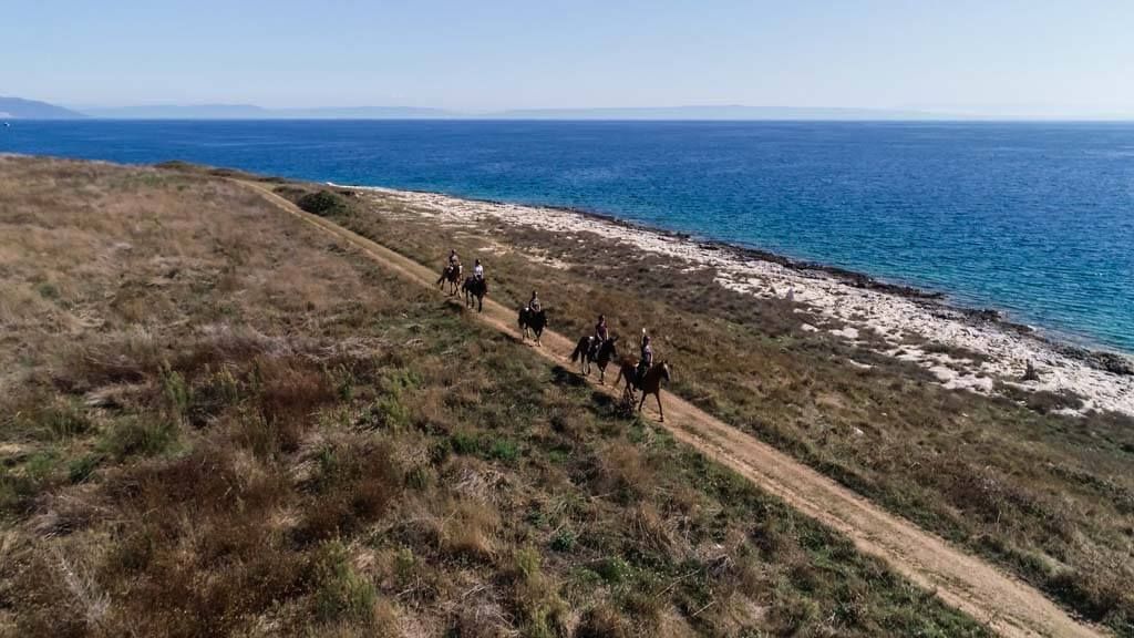Riders on the coastal trail